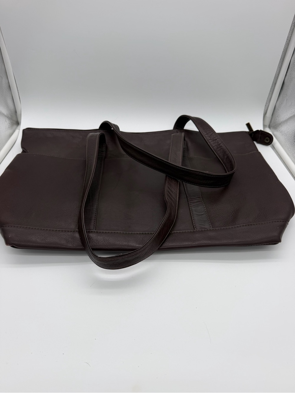 Men’s Leather Briefcase Tote in Dark Brown - Classic Carry